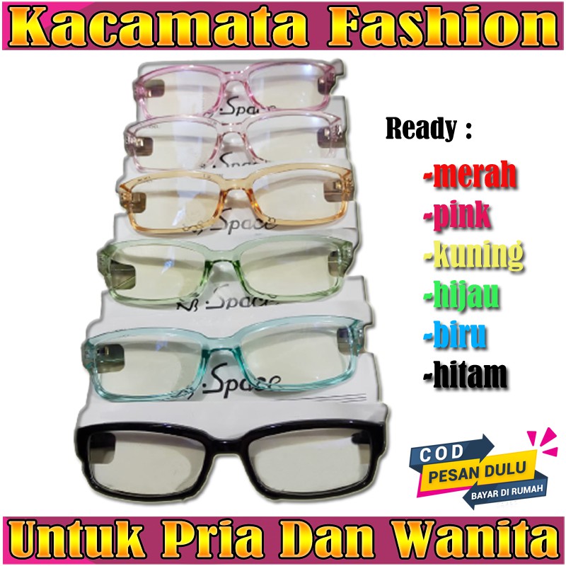 Kacamata Anti Radiasi Persegi Wanita Pria Korean Fashion Retro Cahaya Biru Kaca Mata Blueray