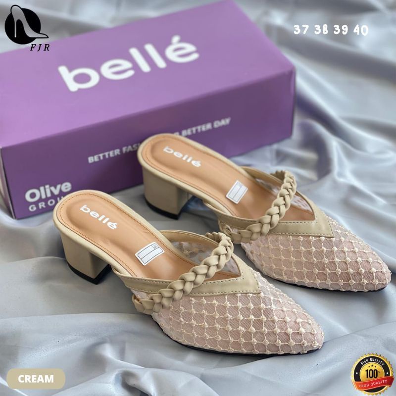 WHISLIND - SENDAL HEELS WANITA (SIZE 37 - 44) BROKAT BORDIR KEPANG 5 CM | WEDDING SHOES