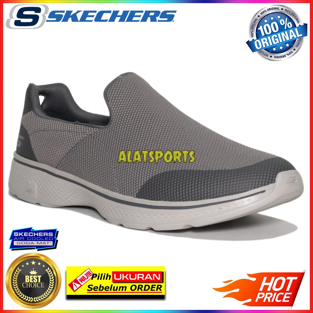 Skechers Go Walk 4 Viability 54690-CHAR - Charcoal Sepatu Sneaker Pria Original