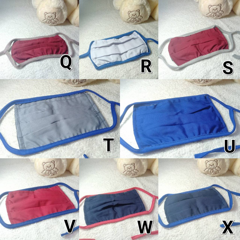 MASKER KAIN KATUN 100% 2 LAPIS bisa diisi/ada kantong tissue NON MEDIS EARLOOP HEADLOOP HIJAB MURAH