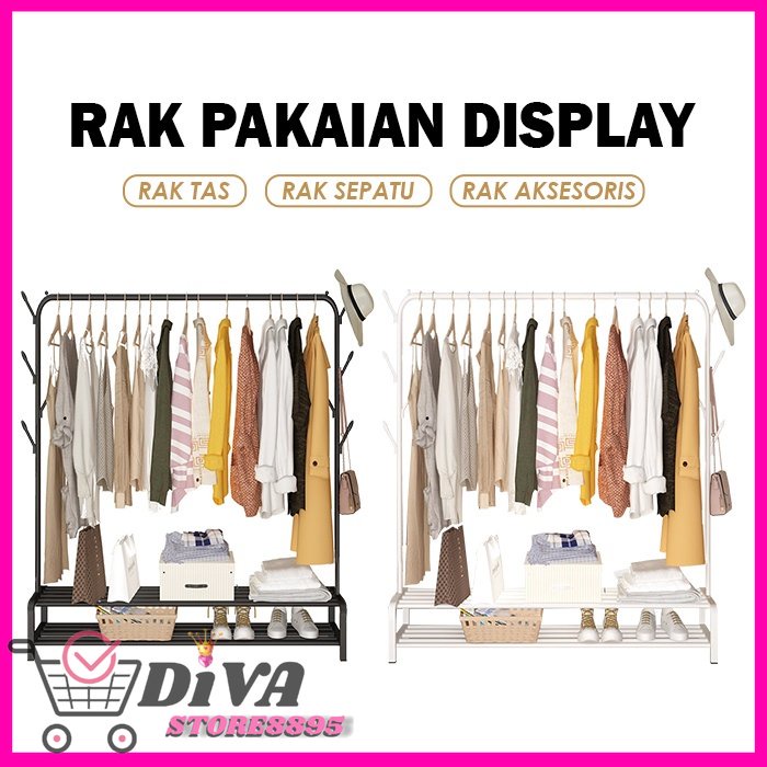 Rak Gantungan Baju,  Celana Tas Serbaguna  Jemuran Portable / Starlight Big Stand Hanger Rak Gantungan Baju Celana Tas Serbaguna Jemuran Portable (X10) DIVA STORE