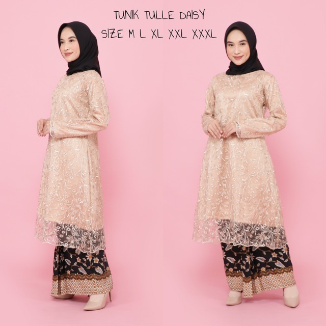 KEBAYA TUNIK TULLE DAISY WITH ROK SPAN LURUS / KEBAYA MODERN / KEBAYA TUNANGAN / KEBAYA BRIDESMAID