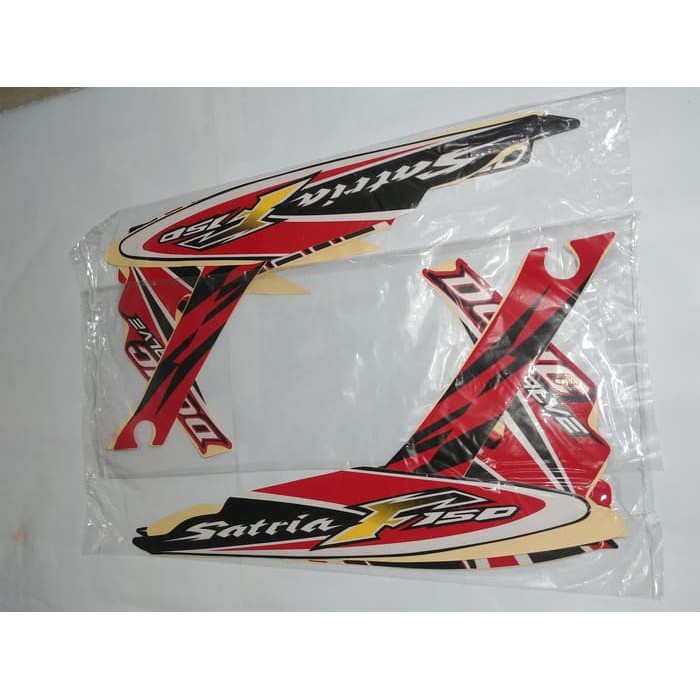 Stiker Bodi &amp; Lis Body &amp; Striping Satria Fu 2012 Merah Hitam