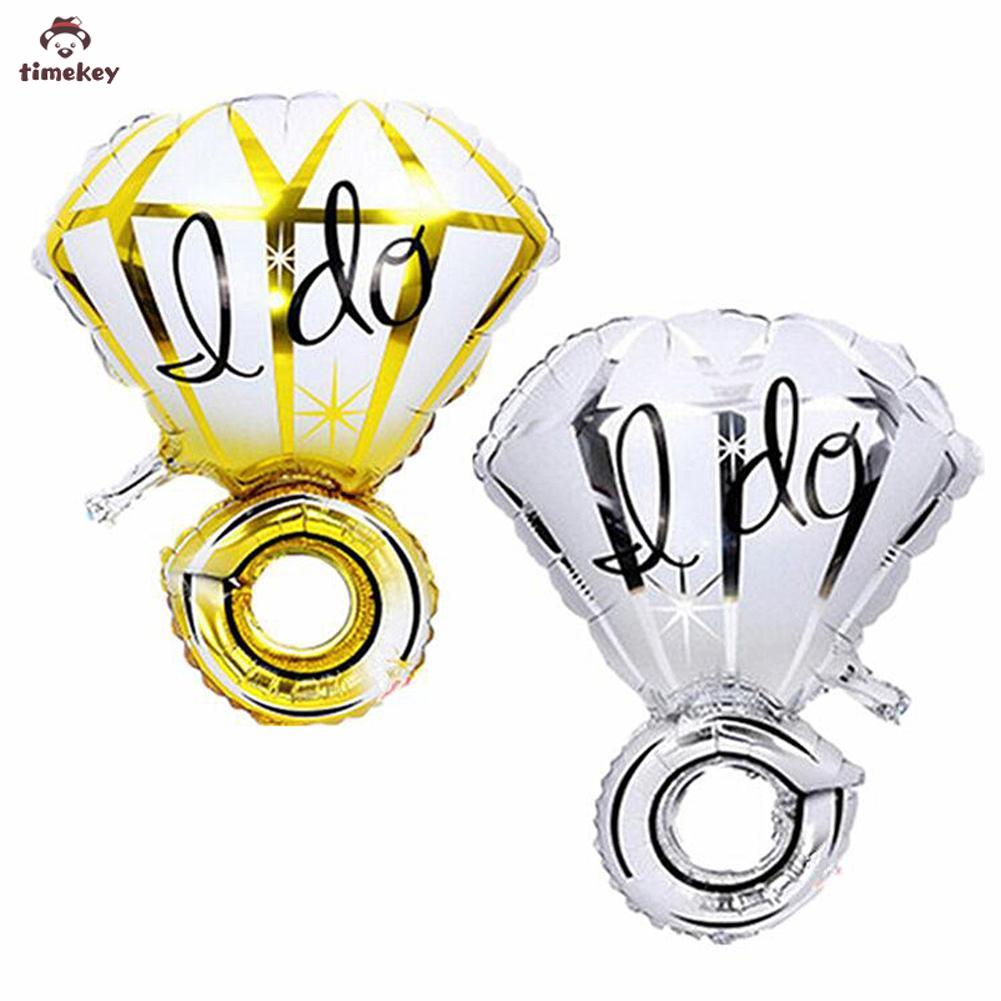 1pc Balon Foil Tiup Bentuk Cincin Berlian Mahkota Untuk Dekorasi Pesta Ulang Tahun/Pernikahan