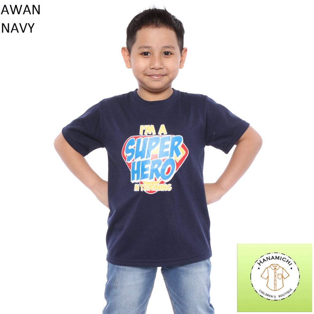 Hanamichi AWAN Kaos Sablon Anak Bergambar Lengan Pendek