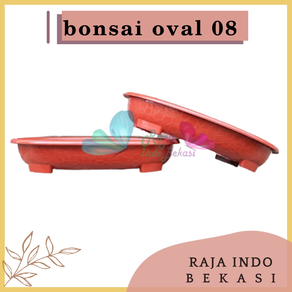 ORI BJP BONSAI OVAL OV 08 Coklat Merah Bata Pot Bunga Plastik Bonsai Budi Jaya Motif Batu Alam Ceper Pendek Pot Bonsai Plastik Keramik Semen Bonsai Mame Kelapa Besar Mini