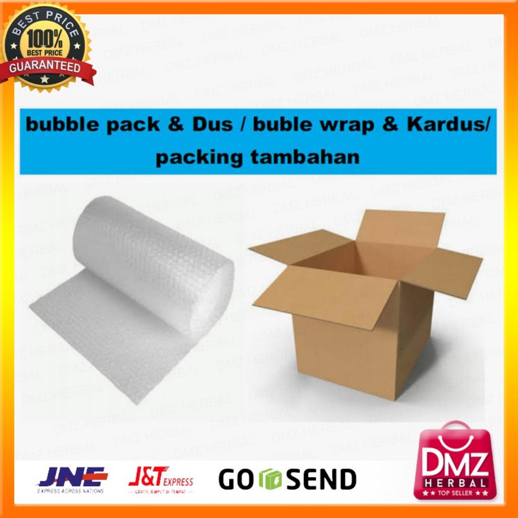 

Bubble wrap plus kardus packing untuk keamanan paketan original