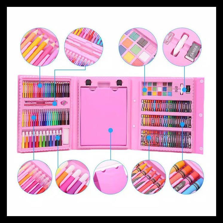 

Ready Set Alat Paket Lukis Melukis Art Crayon Super Mega Art Coloring Set - Merah Muda