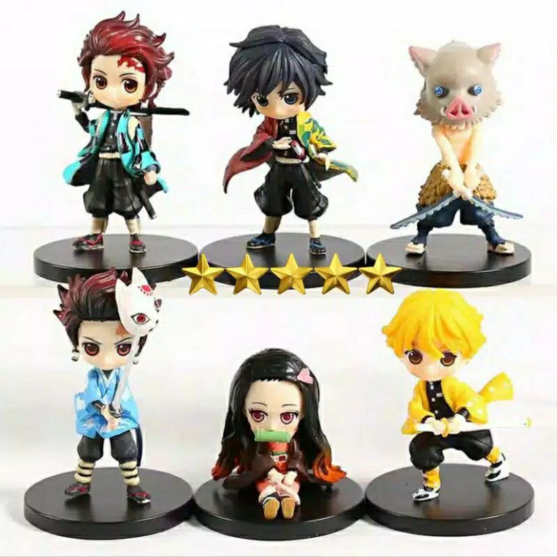 ACTION FIGURE KIMETSU NO YAIBA DEMON SLAYER SET 6 PCS