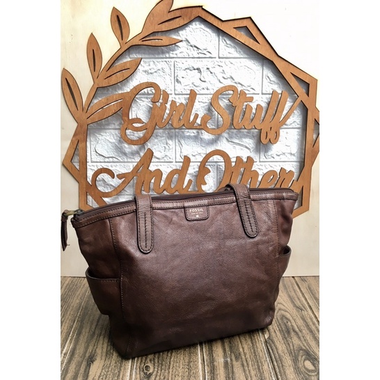 Preloved Fossil Mimi Shopper Espresso