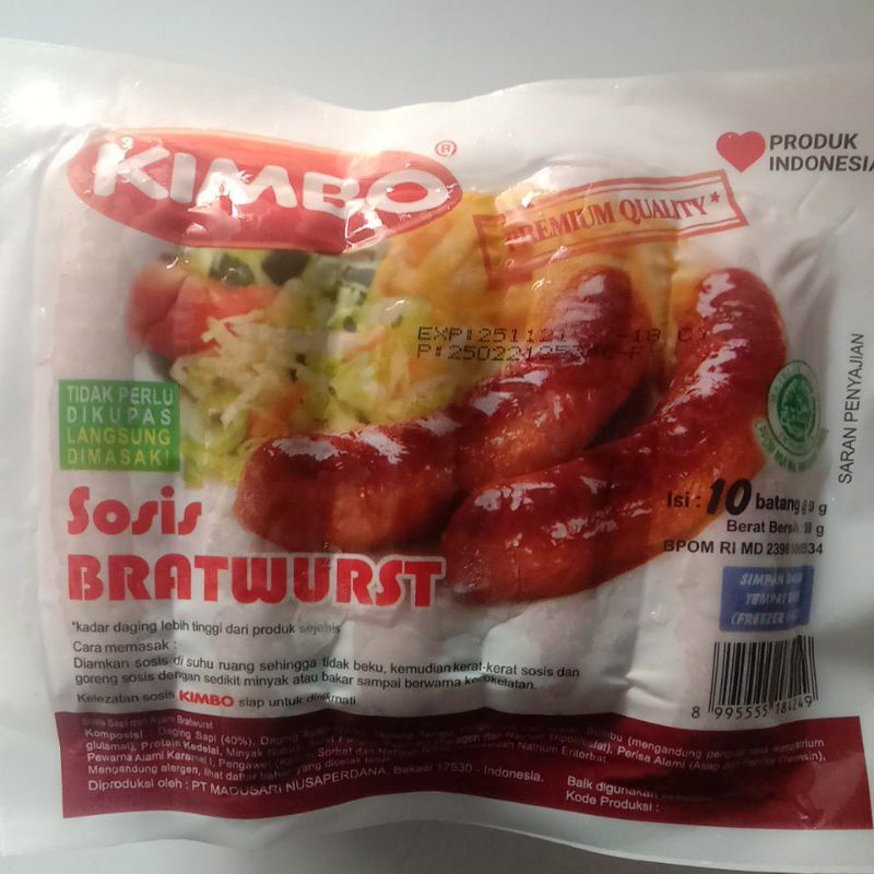 

KIMBO SOSIS BRATWURST 500 G ISI 10 BATANG