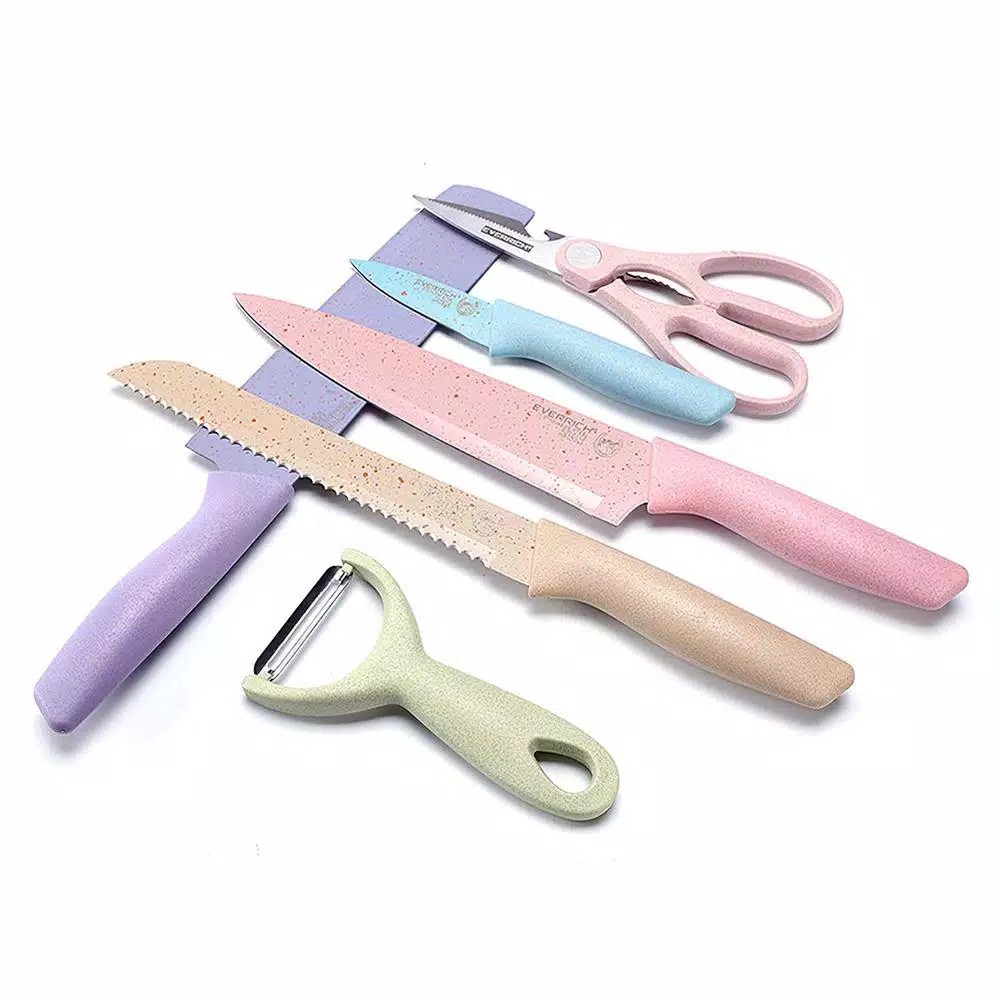 Kitchen Knife  / Pisau Dapur Set Set 6 Pcs Multicolour [original]