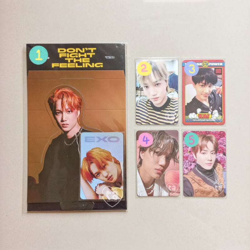 (‼️BACA DESKRIPSI‼️) exo kai suho official md photocard - kai md hologram standee don't fight the fe