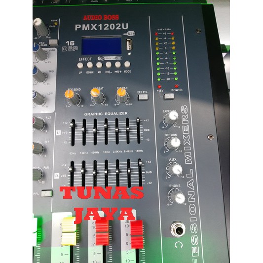 Power Mixer AUDIO BOSS PMX 1202U 1202 U plus usb effect 16 dsp 1000 WATT