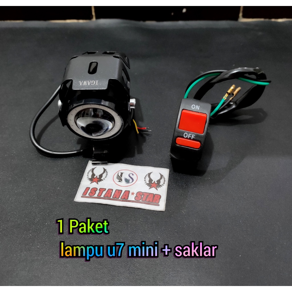 2 PCS Lampu tembak Sorot LED Cree Transformer U7 mini plus sklar stang