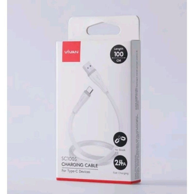 Kabel Data VIVAN SC100S TYPE-C Cable Charger VIVAN Tipe C Kabel Casan VIVAN SC100S TYPE C ORIGINAL