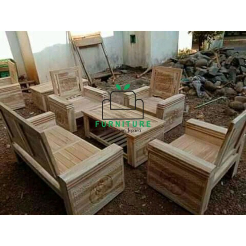 kursj jati kursi tamu mentah kursi set