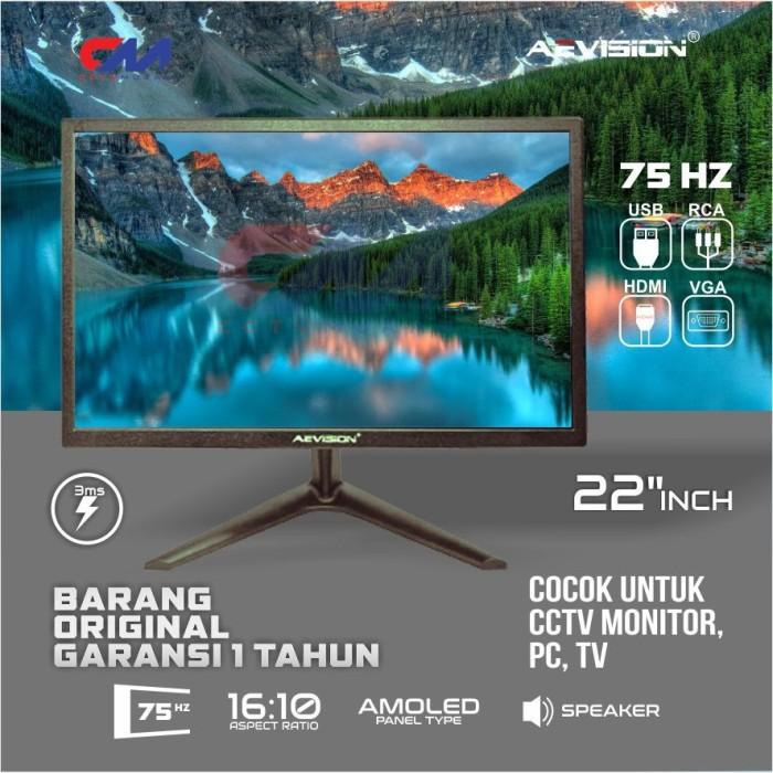 LED MONITOR AEVISION 22&quot;AE-LED22A-2K Ultra Series XR33VQR Pro Monitor CCTV / PC / Gaming Free Tas Batik