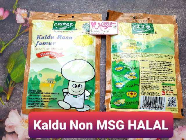 Kaldu Non MSG halal totole jamur 40gr bumbu penyedap tanpa msg kaldu mushroom bubuk mpasi vegan vegetarian