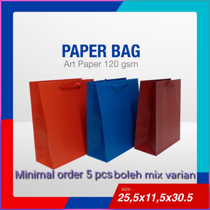 

PAPER BAG 25,5 X 11,5 X 30,5 CM I PAPER BAG POLOS I TAS KADO I TAS KERTAS I TAS SOUVENIR