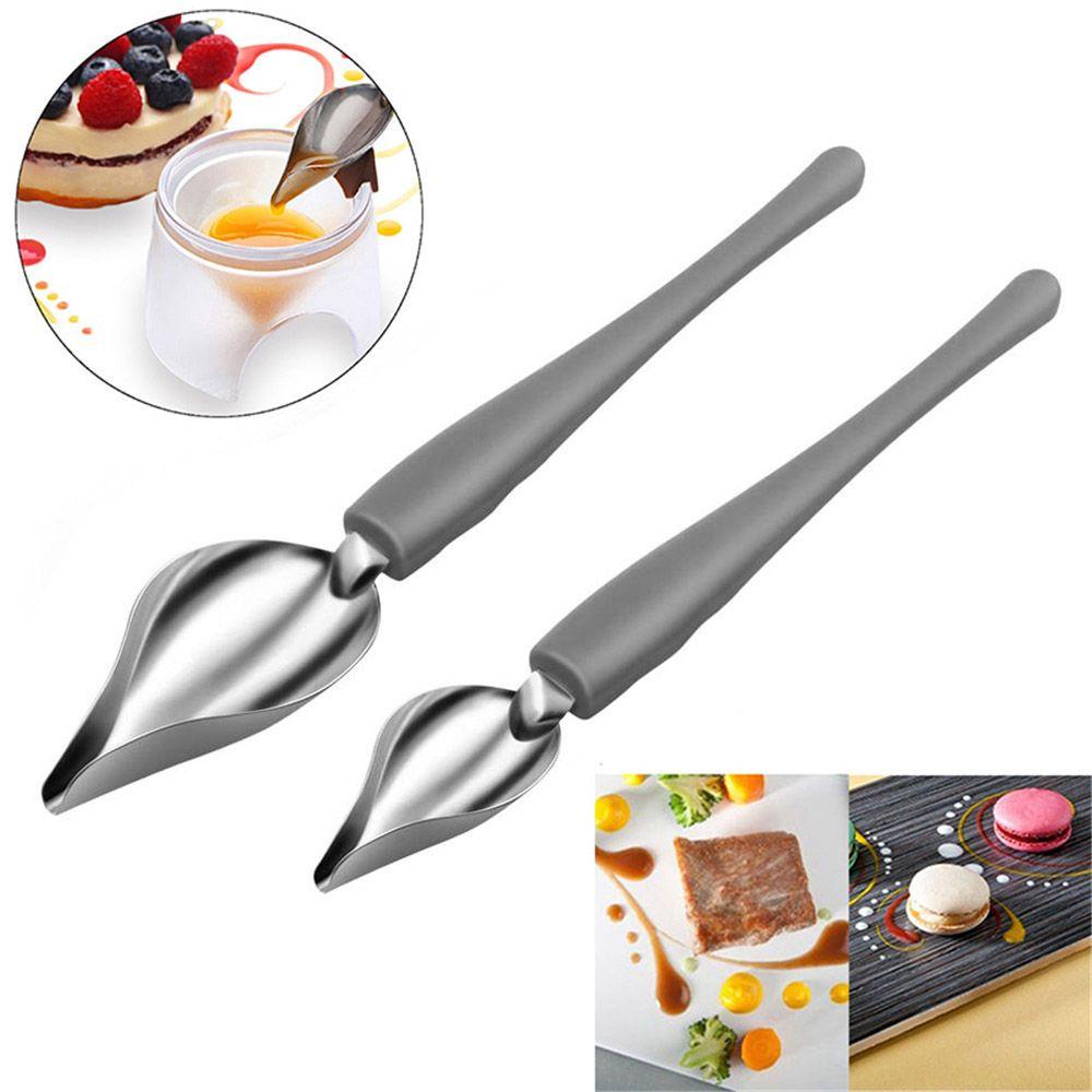 Sendok Dekorasi Koki Nanas Alat Dapur Sendok Dessert Stainless Steel Lukisan Pensil Sendok Saos Lukisan Seni Pensil Gambar Desain