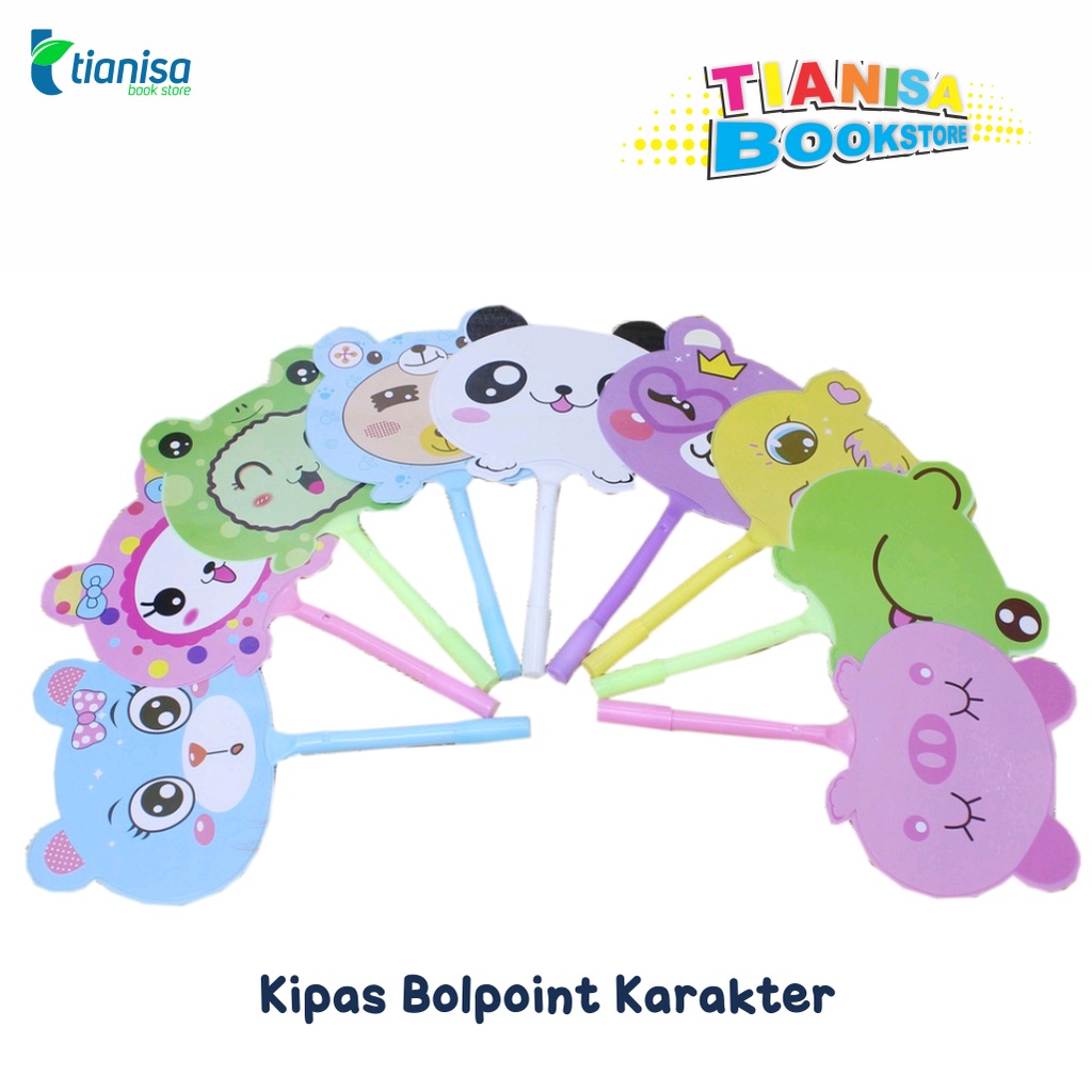 

Pena Pulpen Karakter Lucu Warna Warni bentuk kipas