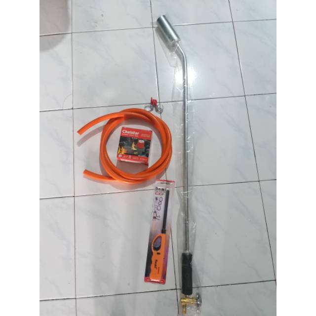 Kompor tikus atau bakar gas panjang 1 meter, regulator, selang, pematik, kompor jos