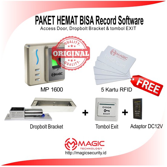 Paket Pemasangan Access Pintu Magic MP1600 dengan Dropbolt