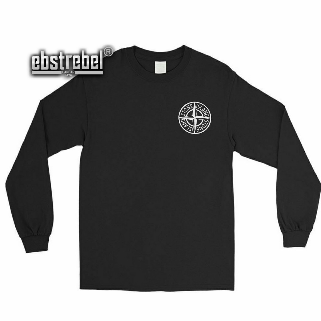 Tshirt baju kaos stone island long sleeve lengan panjang hitam bobotoh viking the jak persija
