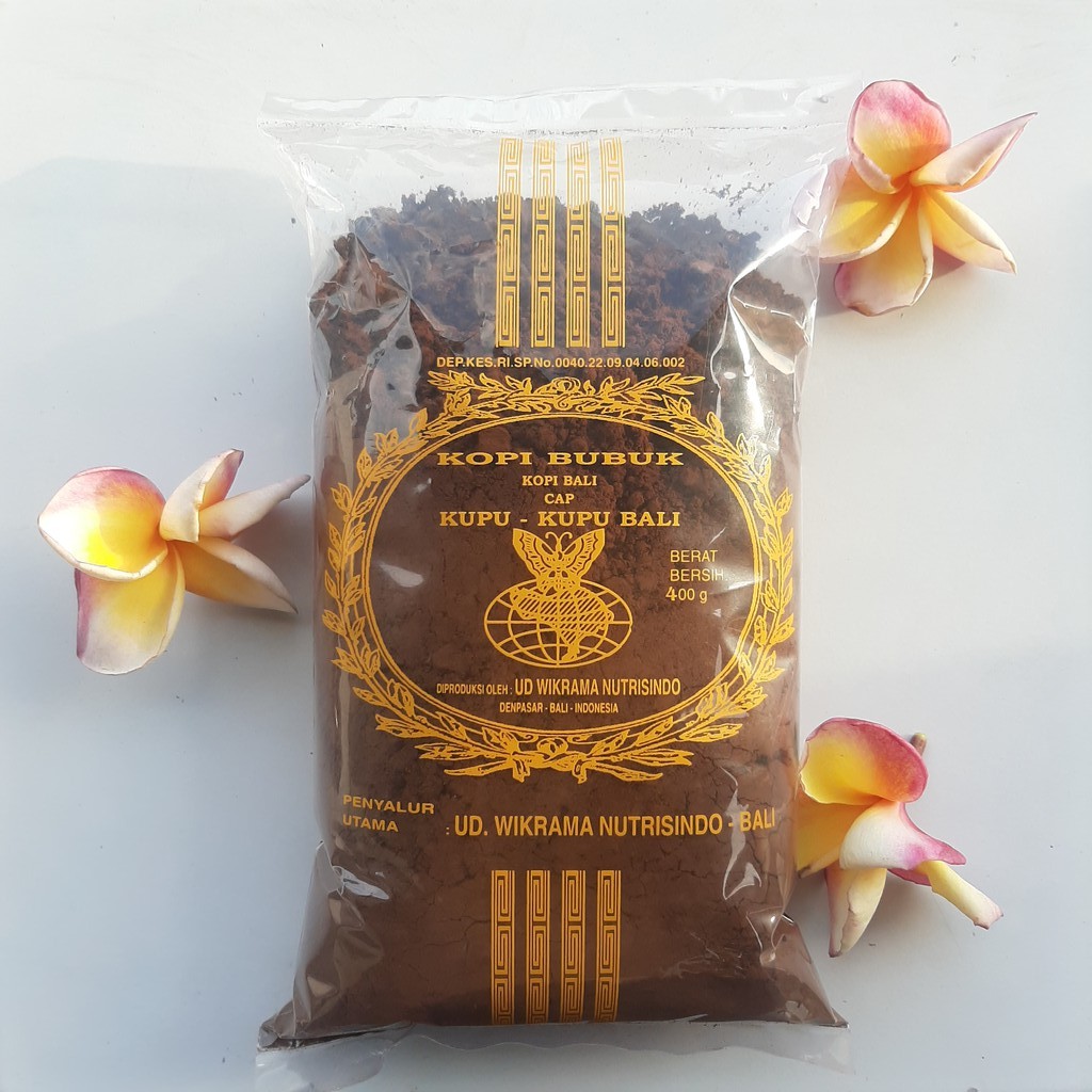 

KOPI BUBUK BALI GROSIR / ECERAN CAP KUPU KUPU BALI 400 GR