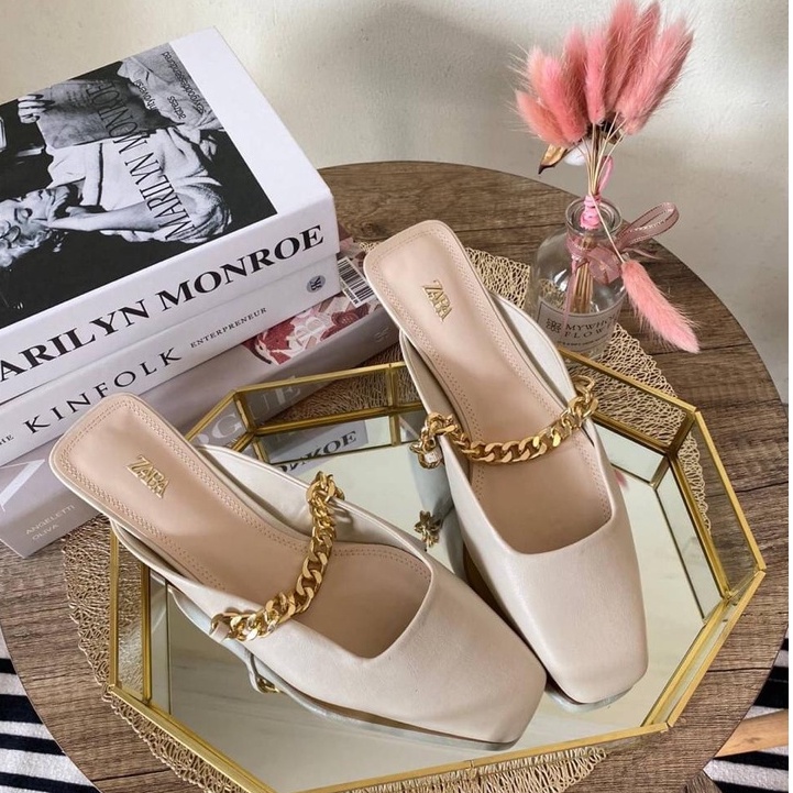 BEST SELLER || SANDAL WANITA ZS-849 FLAT WHITE
