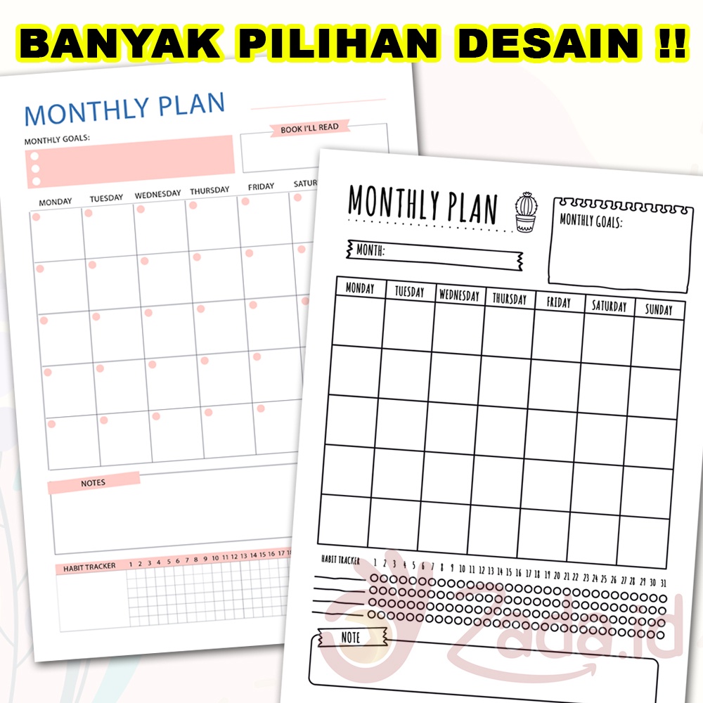 

Loose Leaf Monthly Planner Refill Binder A5 B5 Jadwal Agenda Bulanan Lembaran Aesthetic