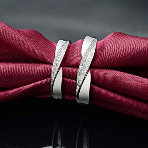 Cincin Perak Ring Kawin Platinum Couple Asli Silver 925 Sepasang Tunangan Pria Silver Emas RJ121