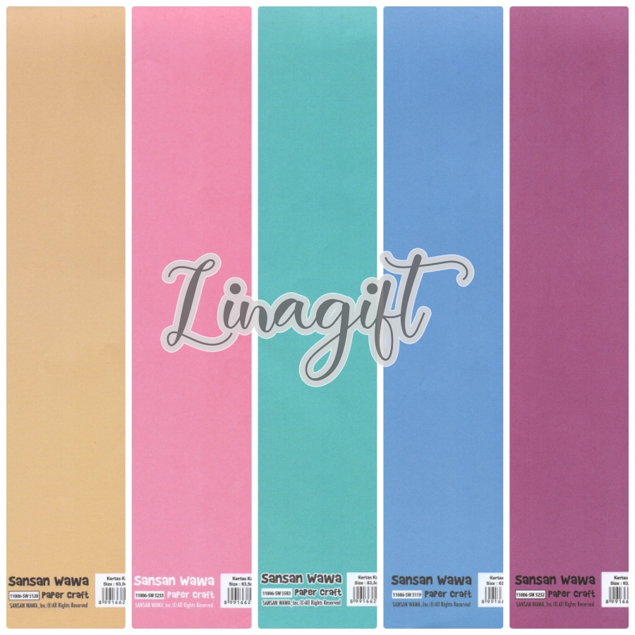 ( 5 Lembar ) POLOS SANWA - KERTAS KADO WARNA - GIFT WRAP PAPER SANSAN WAWA VINTAGE CLASSIC HITAM EMAS SILVER GOLD PERAK PINK MERAH UNGU HIJAU PASTEL MACAROON