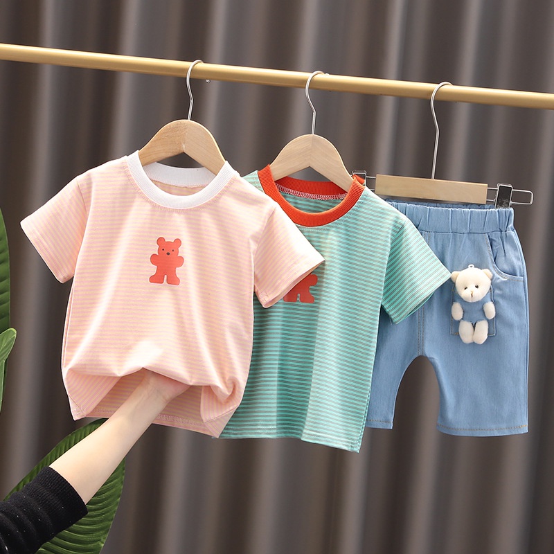 babyfit setelan BOENX CUTY oblong dengan celana jeans pendek import