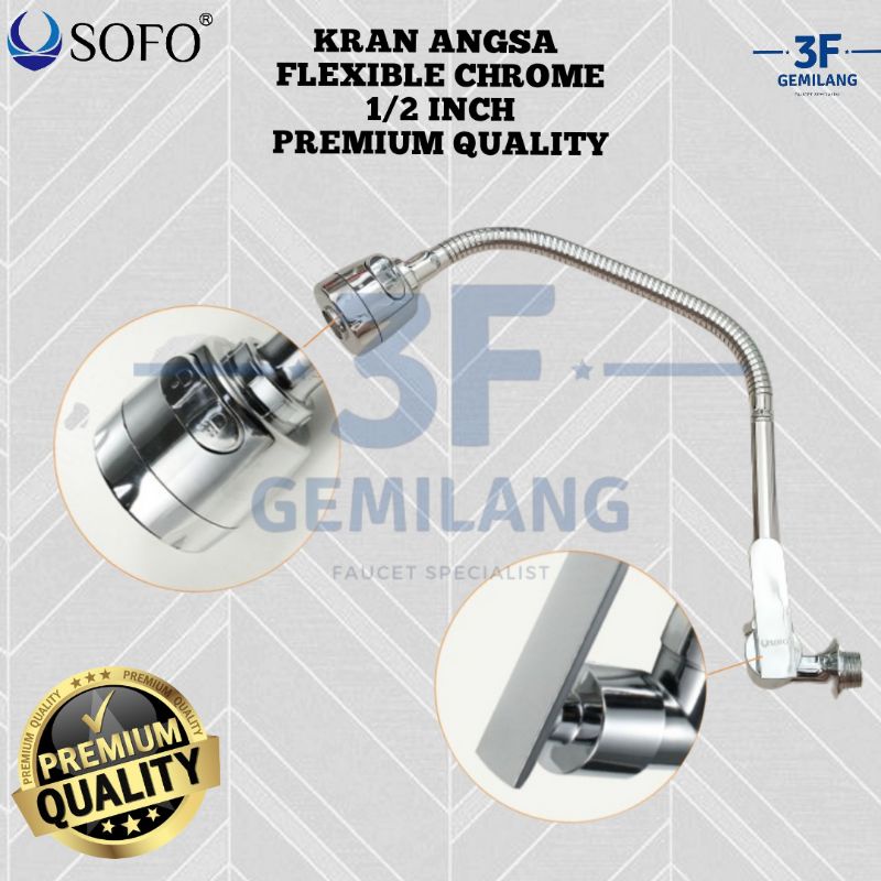 Sofo - Kran ANGSA WALL CHROME FLEXIBLE MODERN 1/2 INCH PREMIUM QUALITY