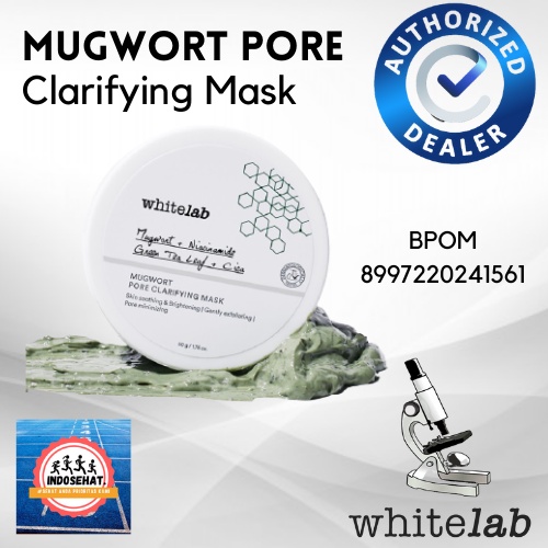 WHITELAB Mugwort Pore Clarifying Mask - Masker Perawatan Pelembab Pencerah Kulit Wajah Jerawat