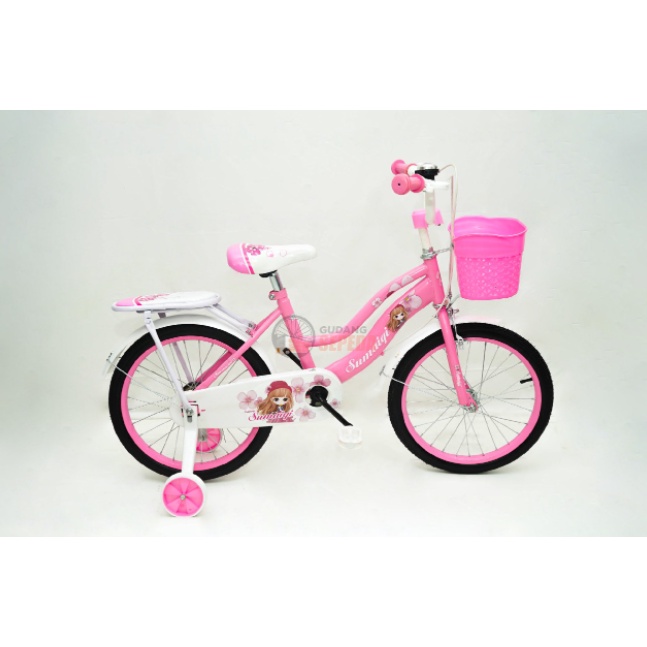 Sepeda mini Anak 18 inch Princess Sumaiqi cewek perempuan wanita Termurah warna pink ungu garansi-2