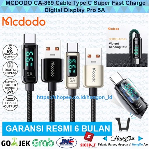 MCDODO CA-869 Cable Type C Super Fast Charge Digital Display Pro 5A