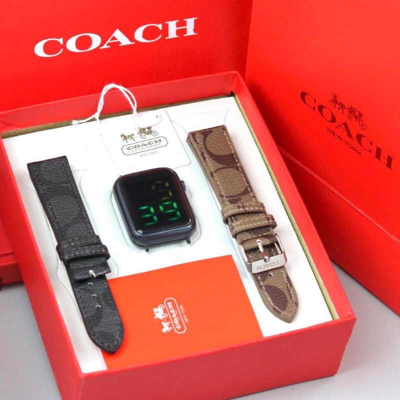 [Shopee live] JAM TANGAN WANITA COACH DIGITAL STRAP KULIT PREMIUM