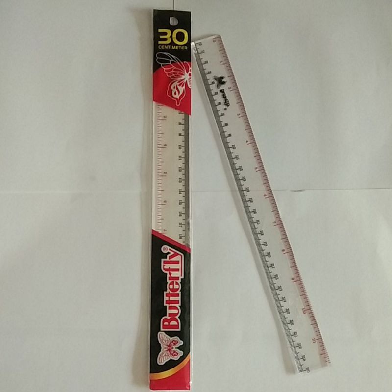 

PENGGARIS/ MISTAR /RULER PLASTIK BUTTERFLY 30CM