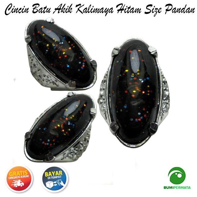 Batu Cincin Akik Kalimaya Hitam Size Pandan