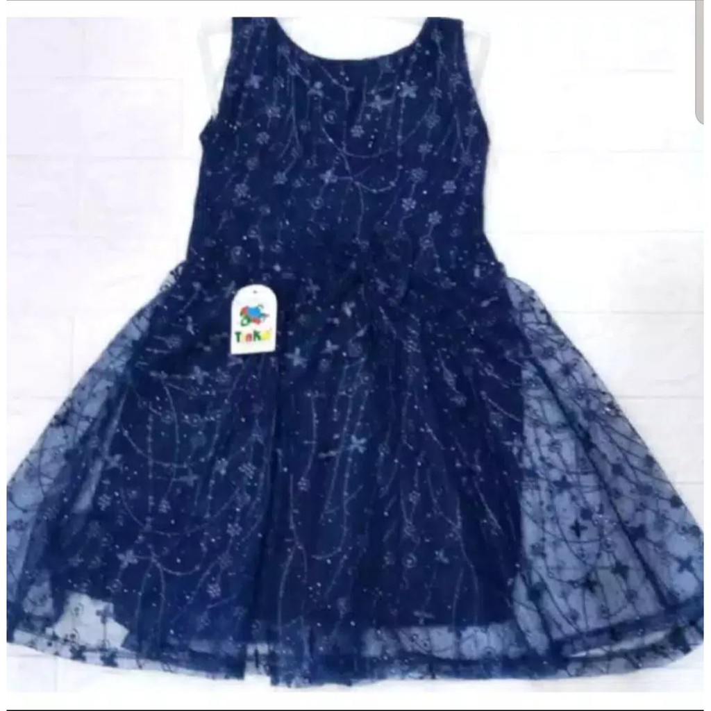 Dress Anak Full Brukat Lengan Buntung / Yukensi / Bisa Pilih Warna / Dress Pesta