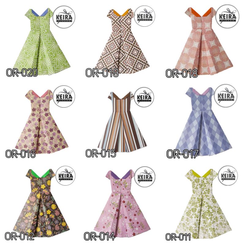 

Origami dress, aplikasi untuk hiasan gift box/kado OR 011-020