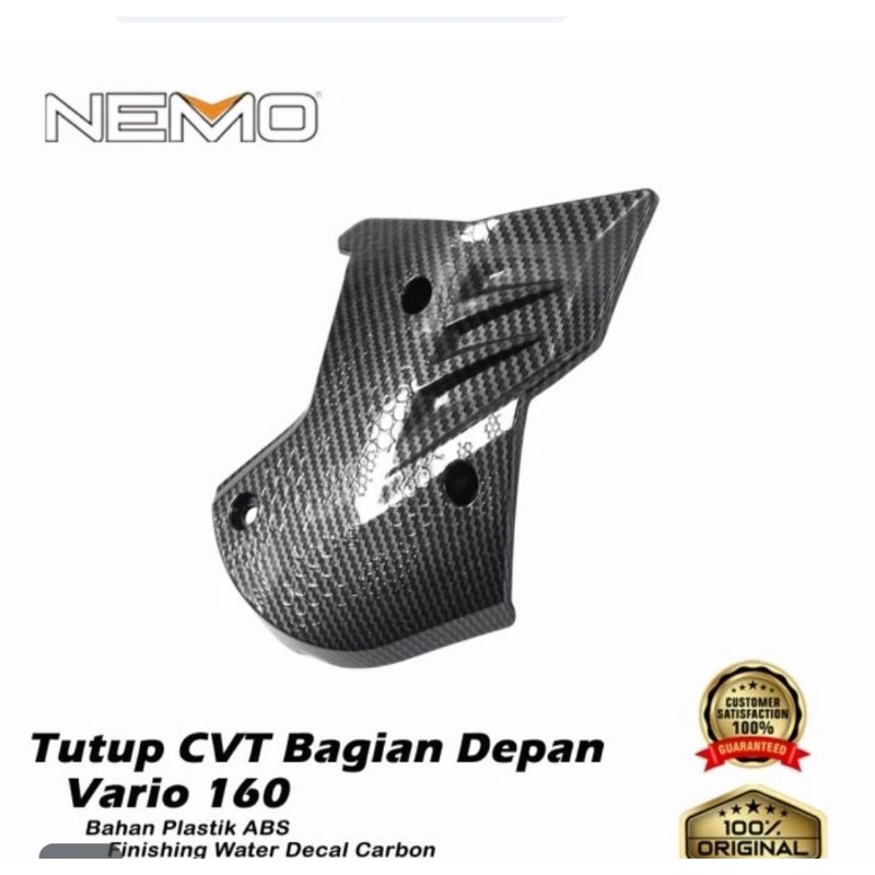 COVER TUTUP CVT CARBON NEMO ORIGINAL HONDA VARIO 160 NEW