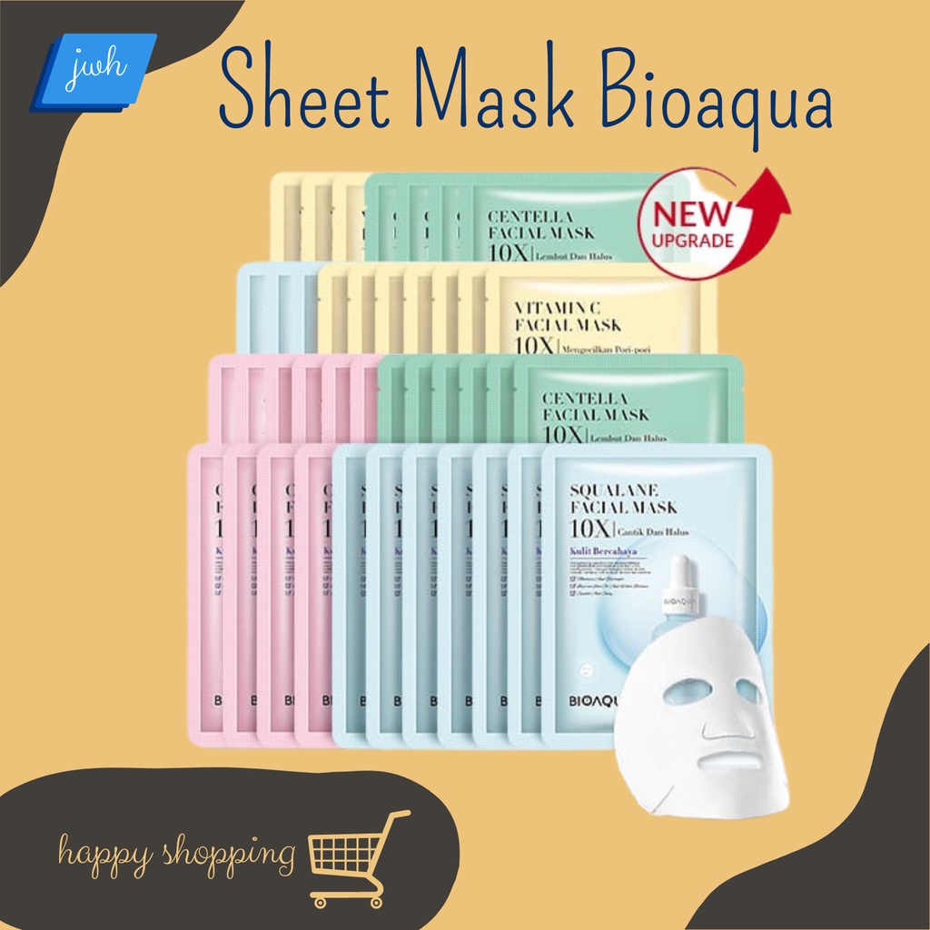 [Bisa COD]Sheet Mask Bioaqua BPOM Sheet Mask Korea Sheet Mask Termurah Masker Wajah Pria Sheet Mask 