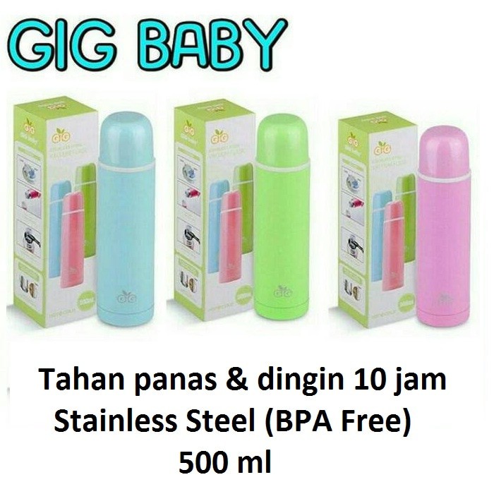 Gig Baby Pastel Vaccum Flask 500ml / gig termos bayi Stainless Steel lovingbabyshop