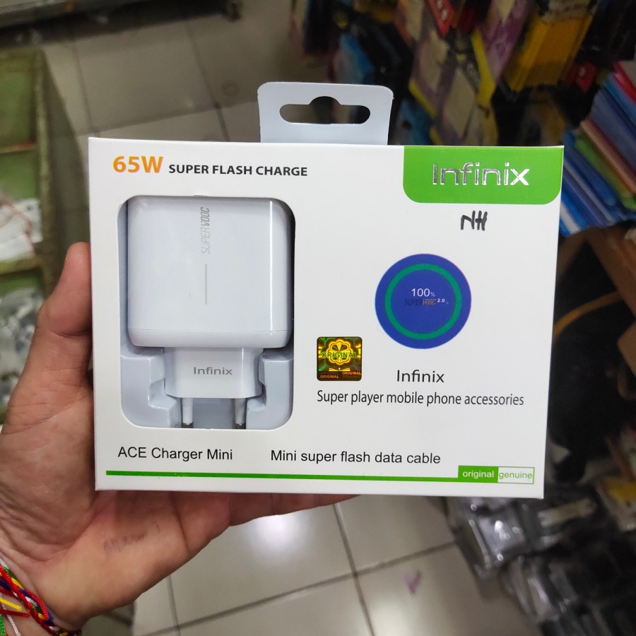 CHARGER INFINIX 65W SUPER VOOC fast charging original packing kotak