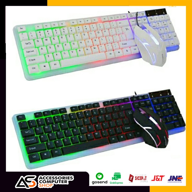 1 SET Keyboard Mouse Gaming LED JERTECH STAR KM170