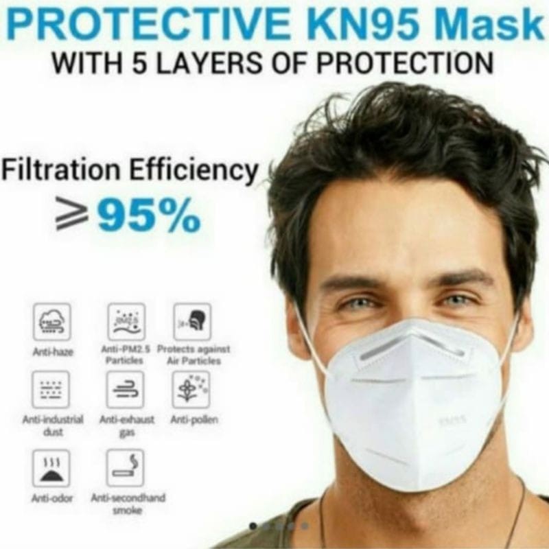 Masker KN95 Protective Mask isi 10pcs Masker KN 95 Disposable Mask kawat luar
